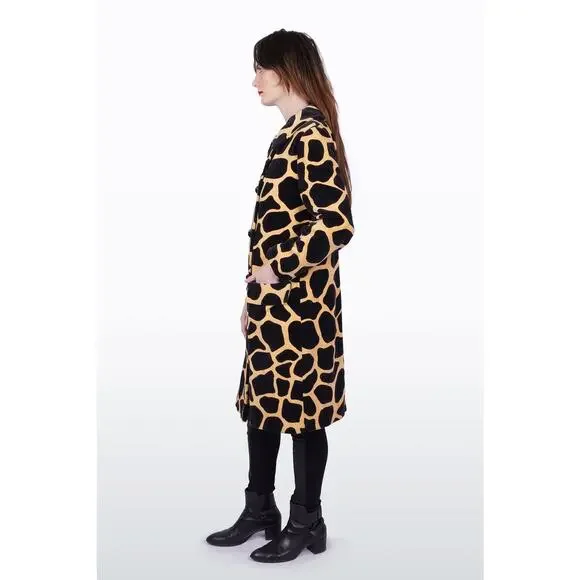 Vtg 1970s Black & Yellow Giraffe Print Velveteen Jacket Travelcoats by NamanM